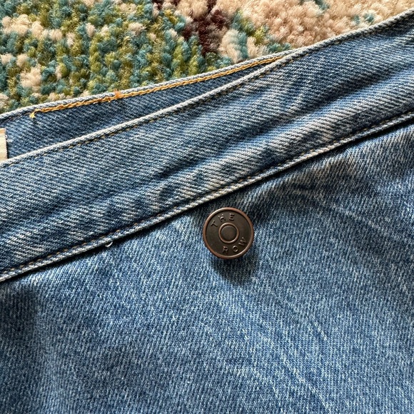 The Row wide leg crossover jeans in perfect blue denim - Picture 7 of 10